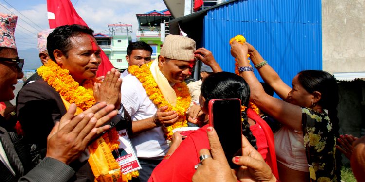 बाम गठबन्धनको घरदैलो धरान १५ मा , उम्मेदवारलाई भव्य स्वागत