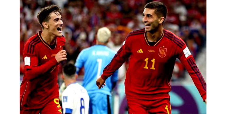 बार्साको खेलाडीको बाहुल्यता रहेको स्पेन टिम द्वारा कोस्टारिकाको रामधुलाई