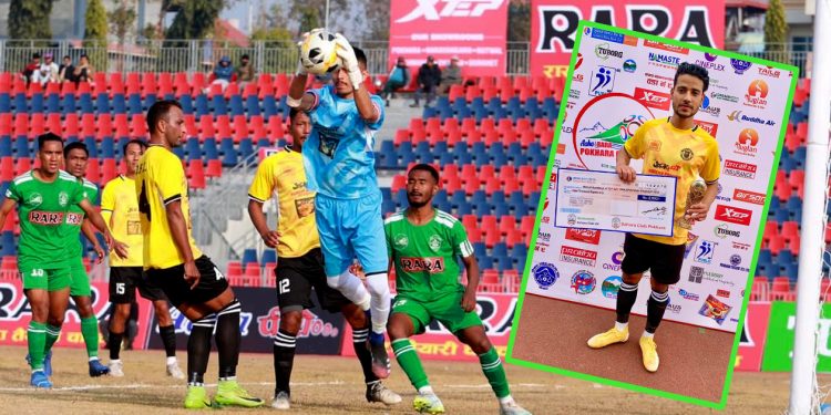 प्रकाशको फ्री किक गोलमा धरानले   पोखरा हरायो