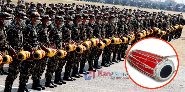 नेपाली सेनाले एकैपटक ५५५ वटा मादल बजायो
