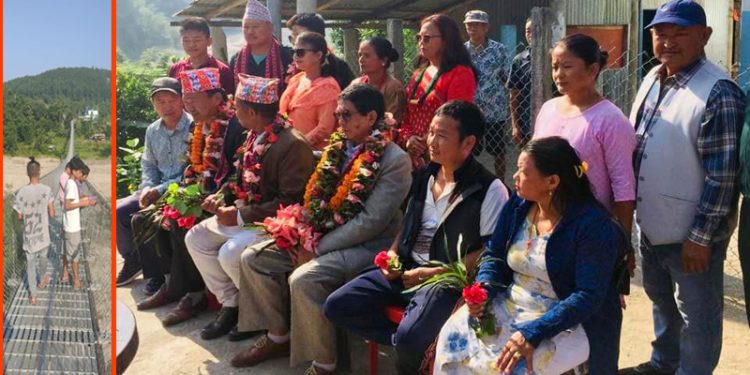 सुनसरीकै सबैभन्दा लामो झोलुङ्गे पुल धरान ५ मा बन्यो